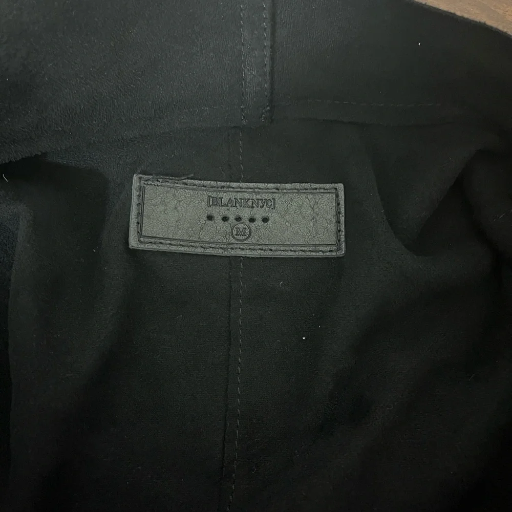 Blank NYC Venom Faux Leather Drape Front Jacket M - Picture 7 of 10